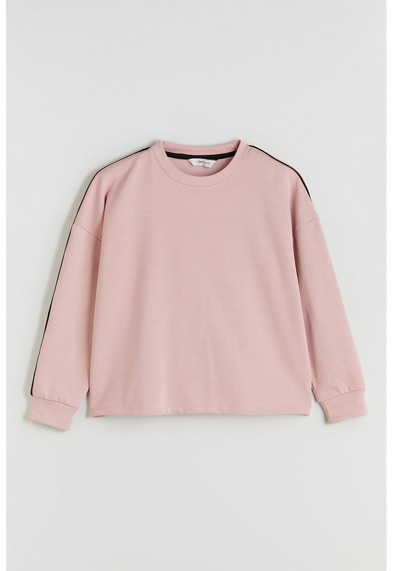 Bluza de trening cu decolteu rotund - Roz prafuit