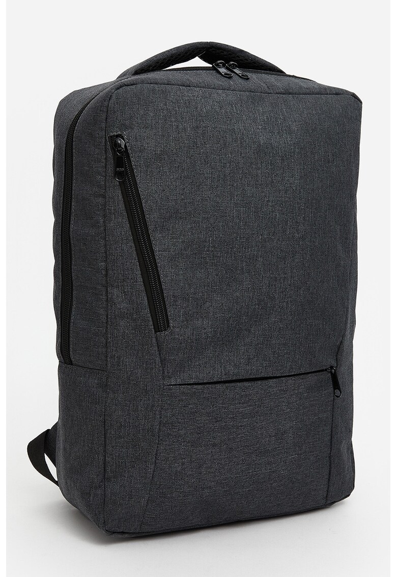 Rucsac cu compartiment pentru laptop si fermoar - Gri inchis