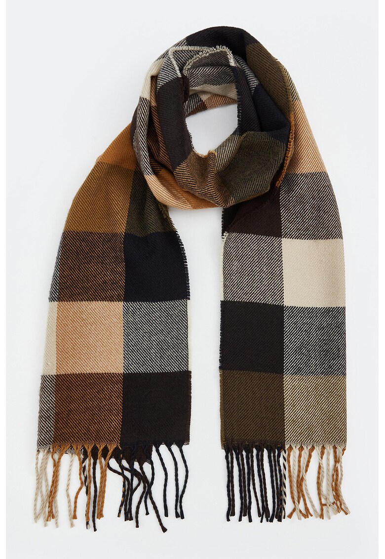 Fular in carouri cu franjuri - Multicolor