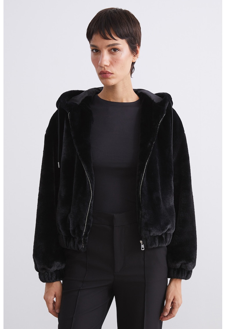 Hanorac din plus cu fermoar