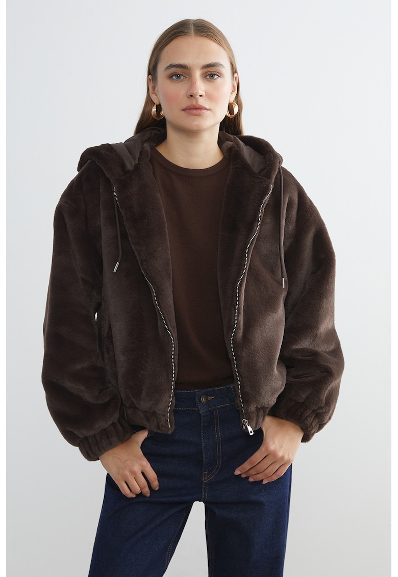 Hanorac din plus cu fermoar