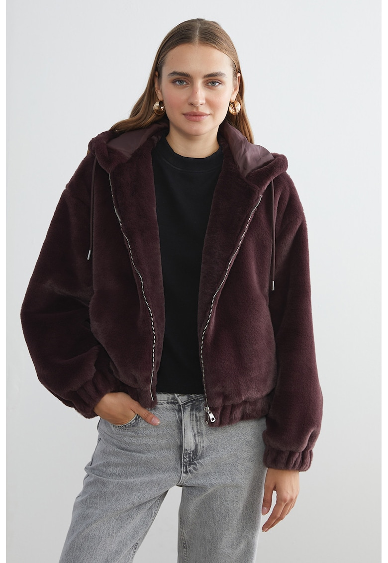 Hanorac din plus cu fermoar