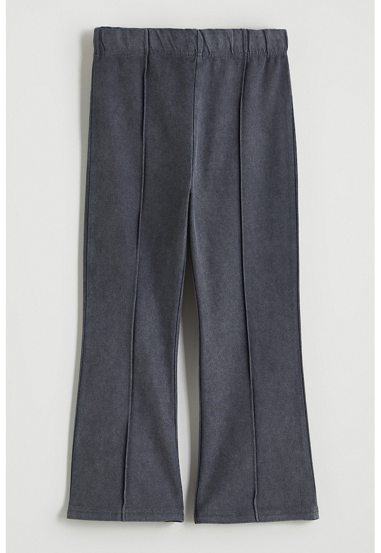 Pantaloni evazati cu talie elastica - Gri inchis