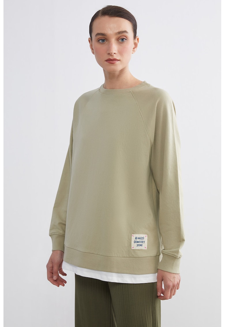 Bluza de trening cu maneci raglan - Maro taupe deschis