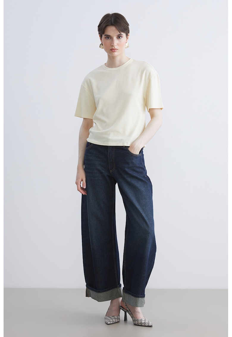 Tricou cu decupaj pe spate - Alb fildes