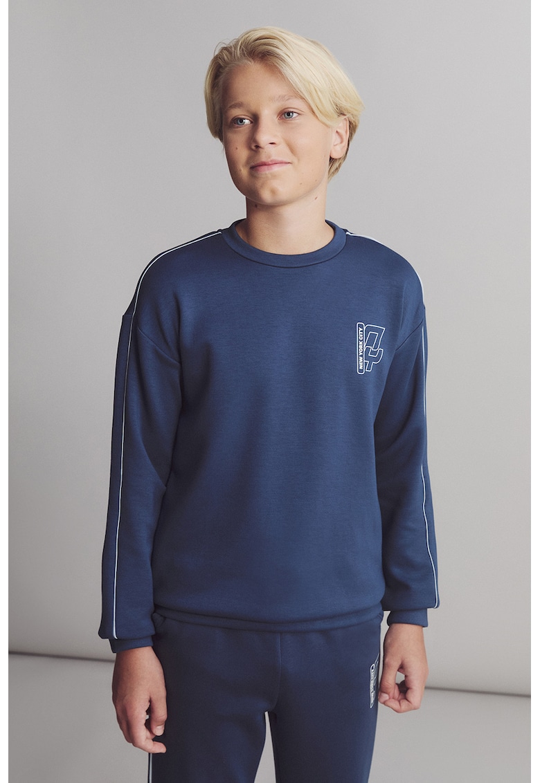 Bluza de trening cu maneci cazute - Bleumarin