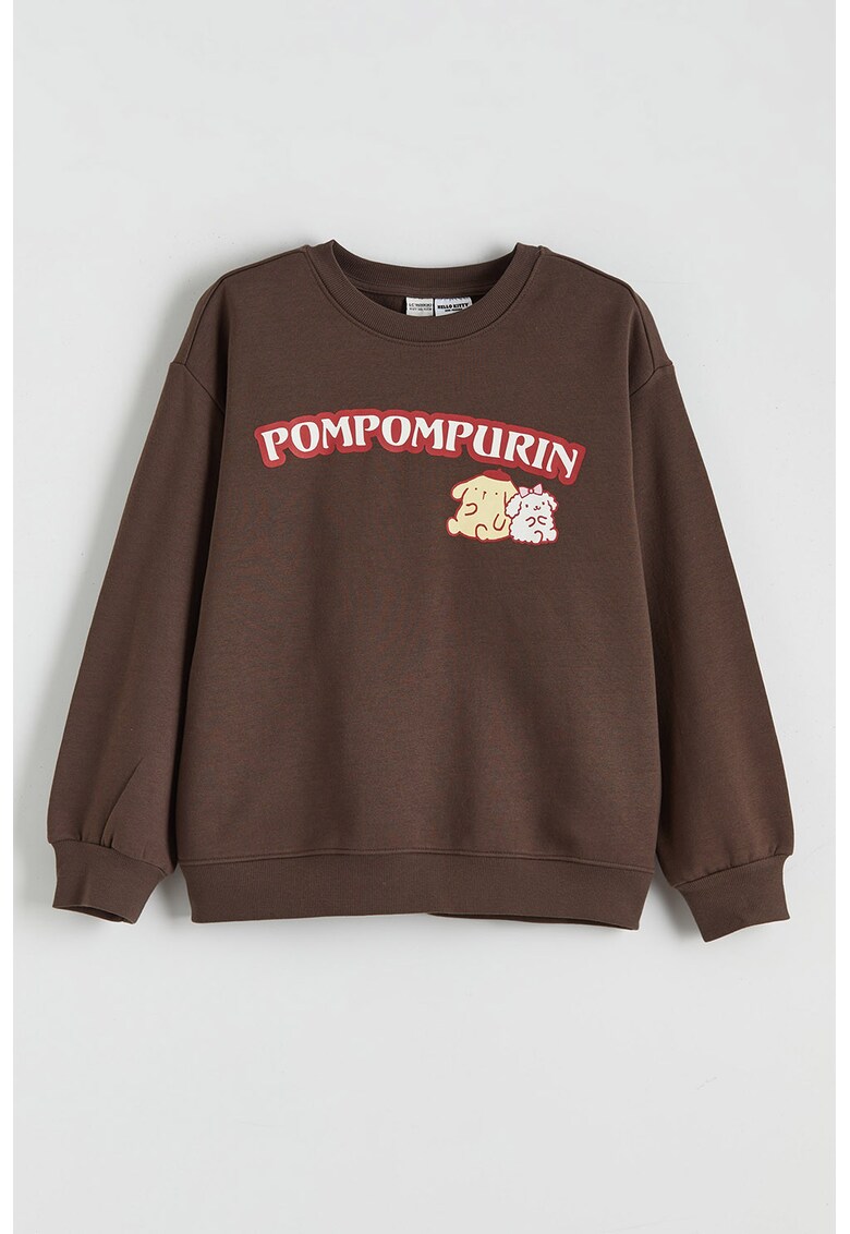 Bluza de trening cu imprimeu Pompompurin - Rosu/Maro inchis