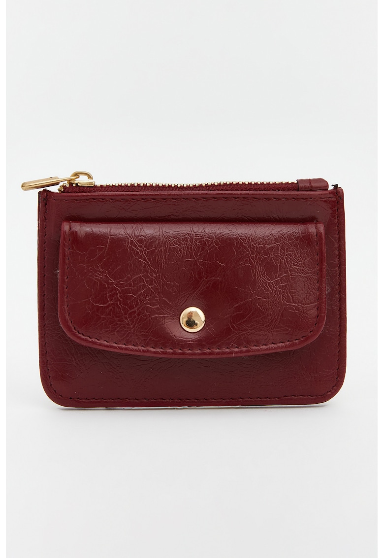 Portcart din piele ecologica - Visiniu