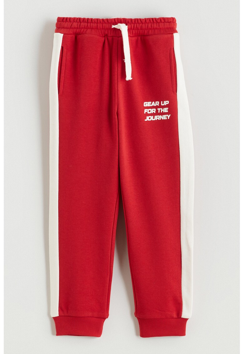 Pantaloni de trening din amestec de bumbac - Rosu