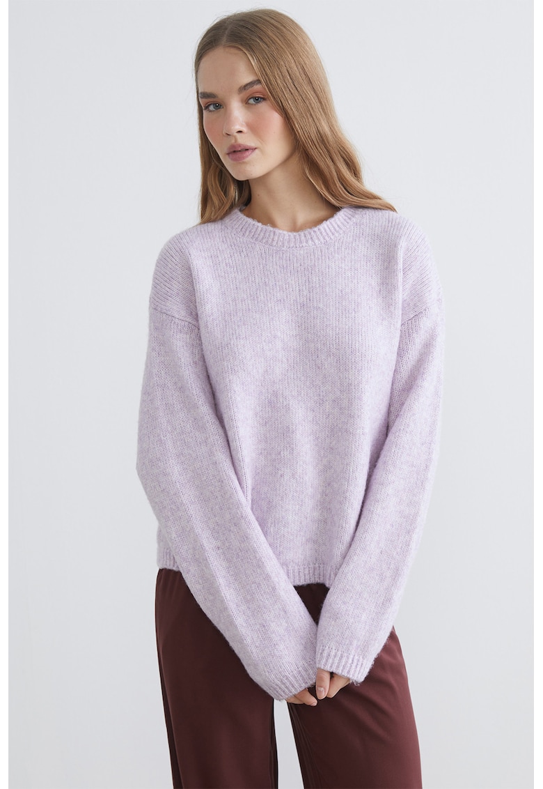 Pulover supradimensionat din amestec de lana - Lila