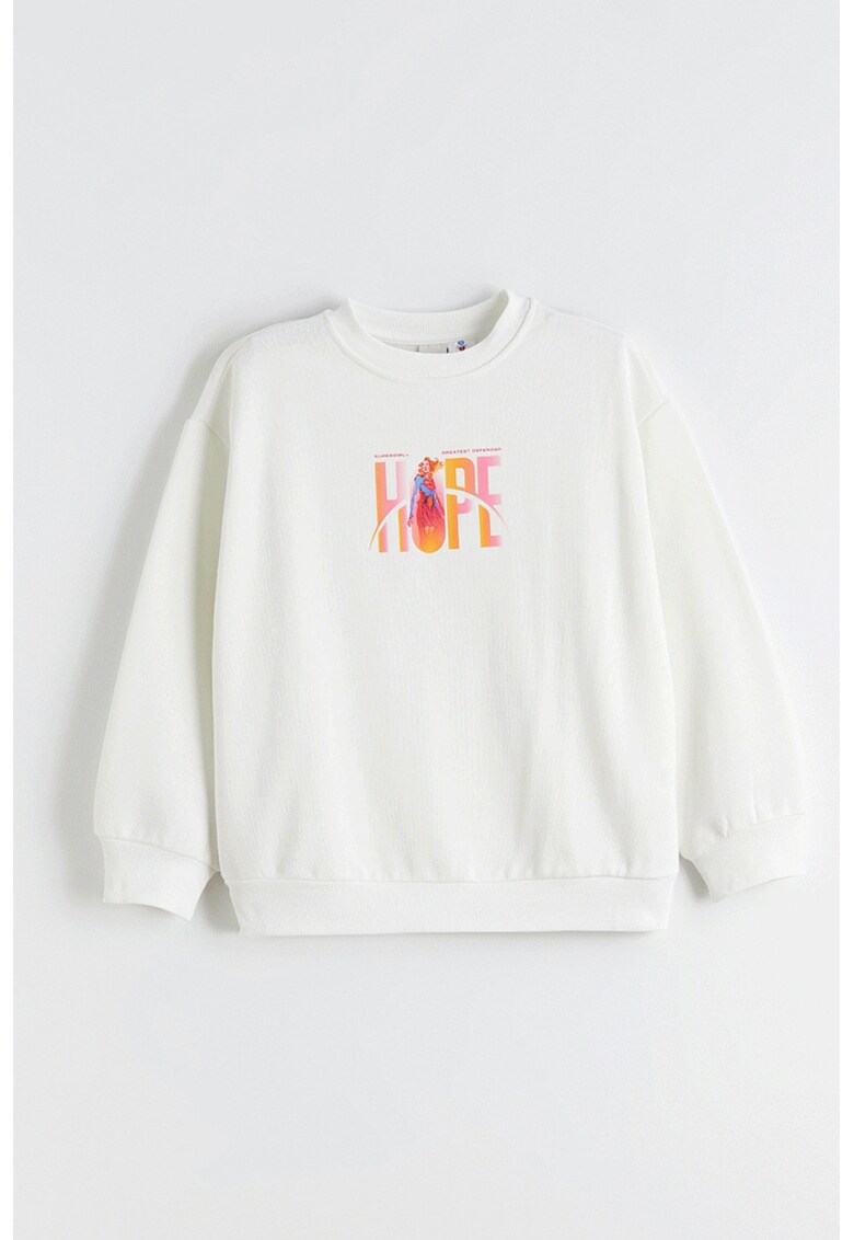 Bluza cu imprimeu pe spate - Rosu/Alb