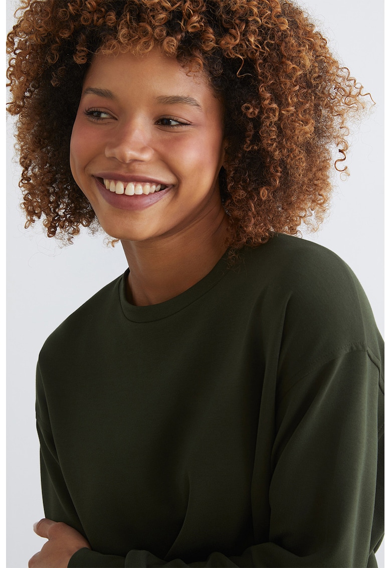 Bluza uni de trening regular fit - Verde inchis