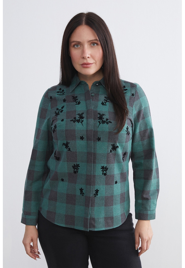 Camasa regular-fit cu model in carouri - Verde/Negru stins