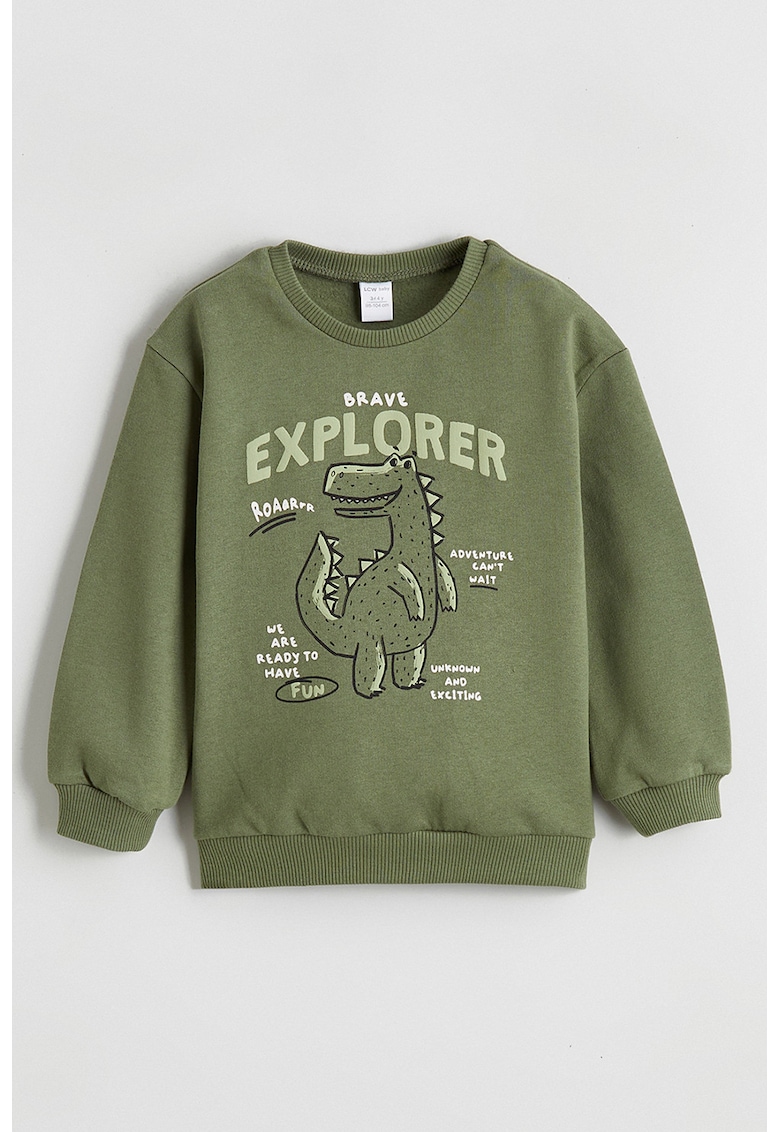 Bluza de trening din bumbac cu imprimeu - Verde