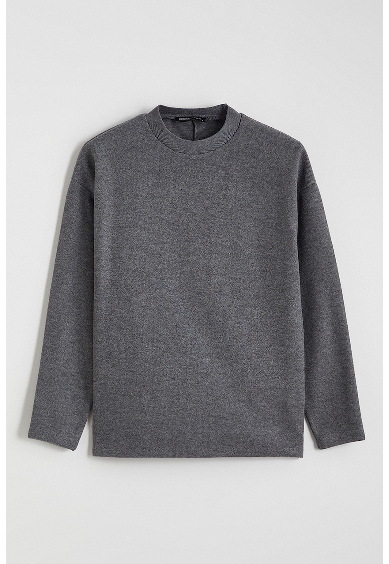 Bluza lejera cu maneci cazute - Gri melange