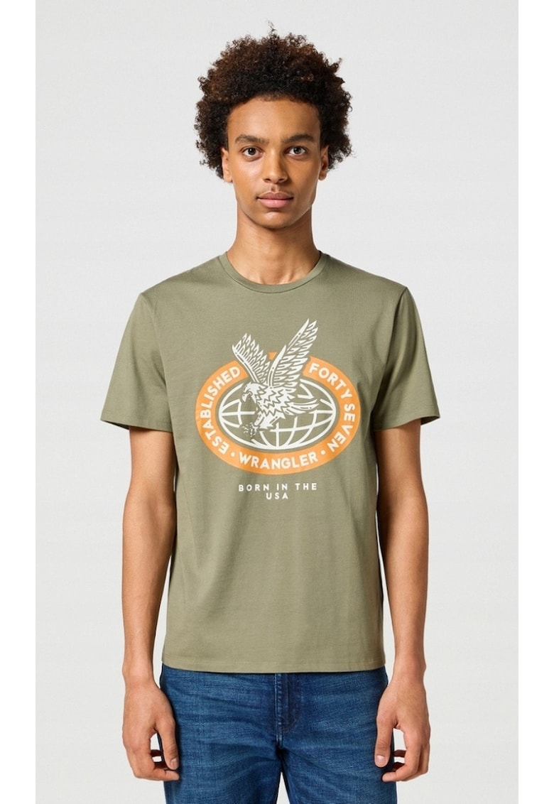 Tricou barbati - AMERICANA TEE - verde - bumbac - maneca scurta