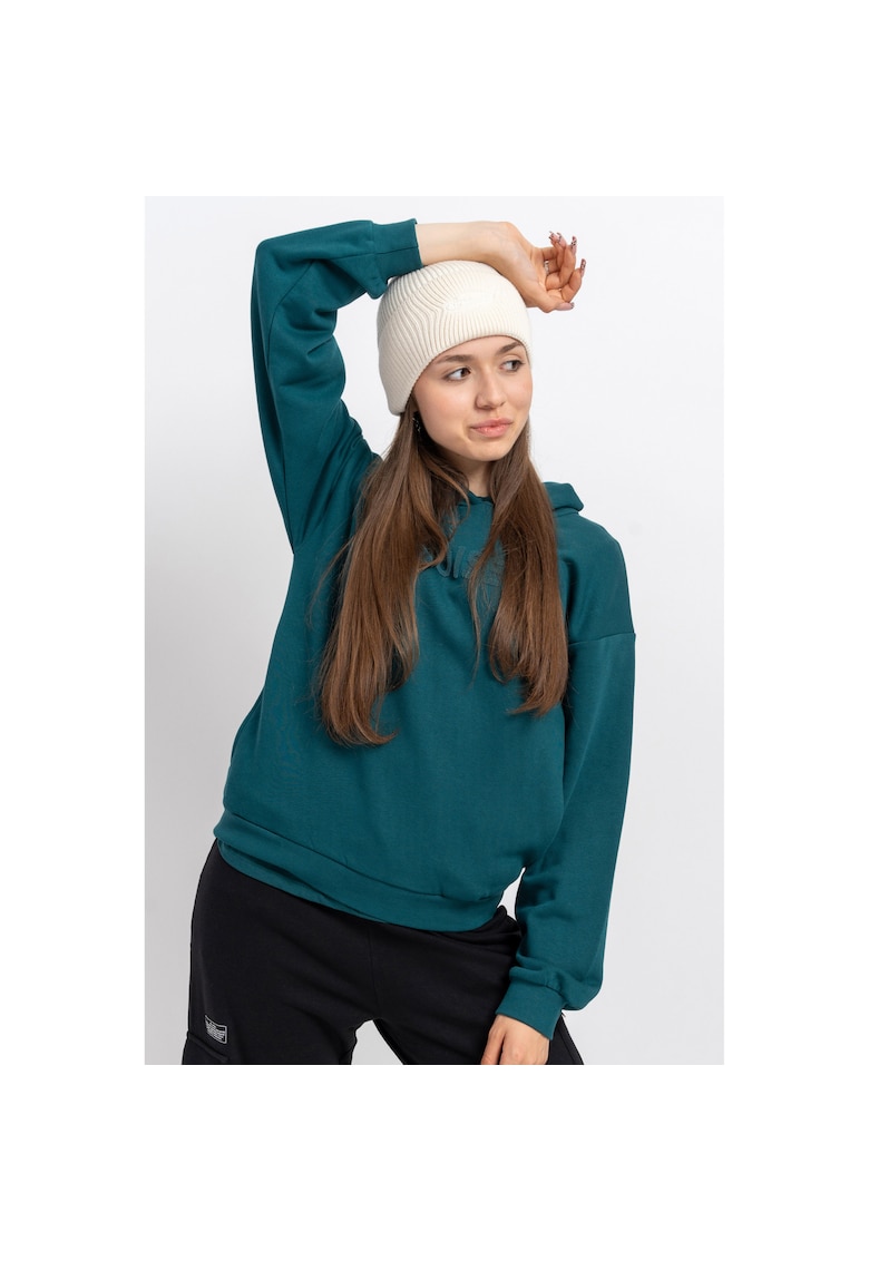 Hanorac din bumbac cu text in relief