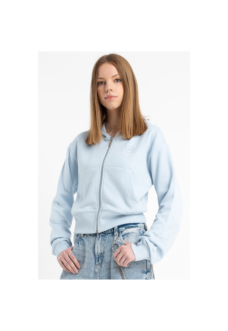 Hanorac cu fermoar - din amestec de bumbac