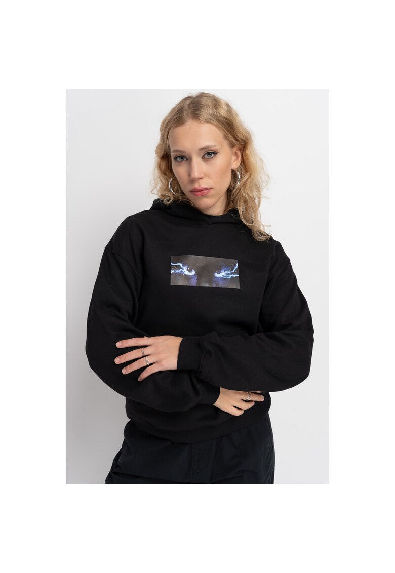 Hanorac lejer cu maneci cazute si imprimeu foto