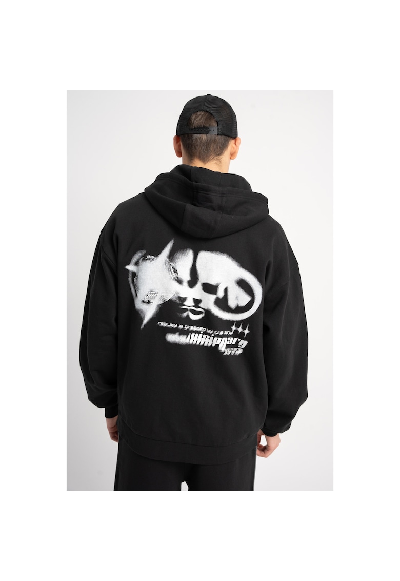 Hanorac cu maneci cazute si fermoar