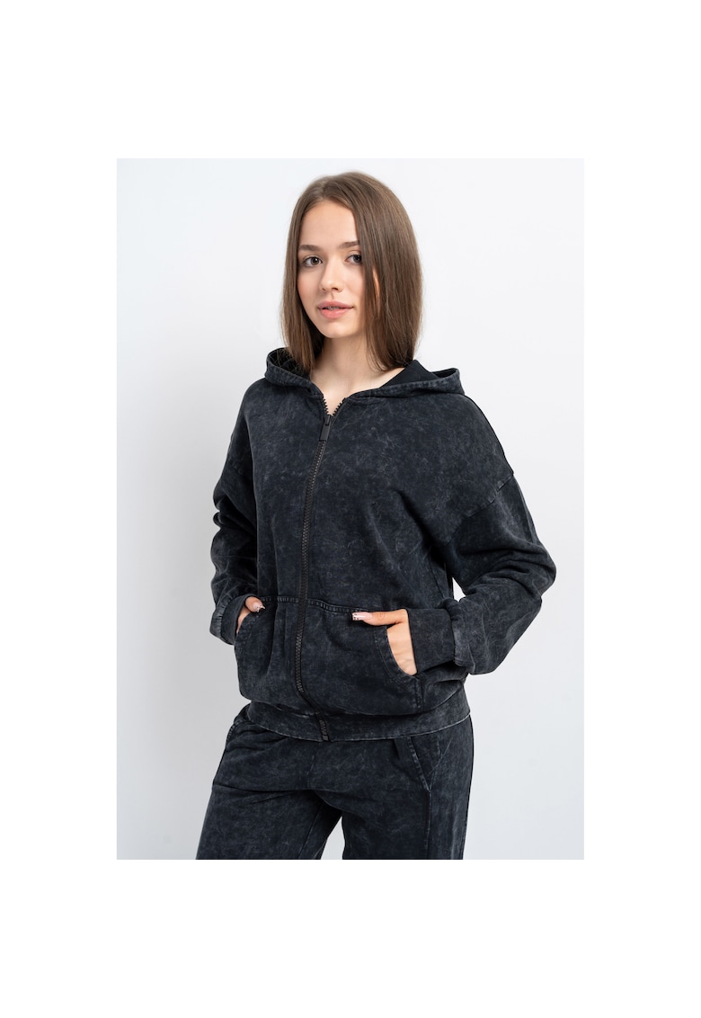 Hanorac din bumbac cu aspect decolorat -