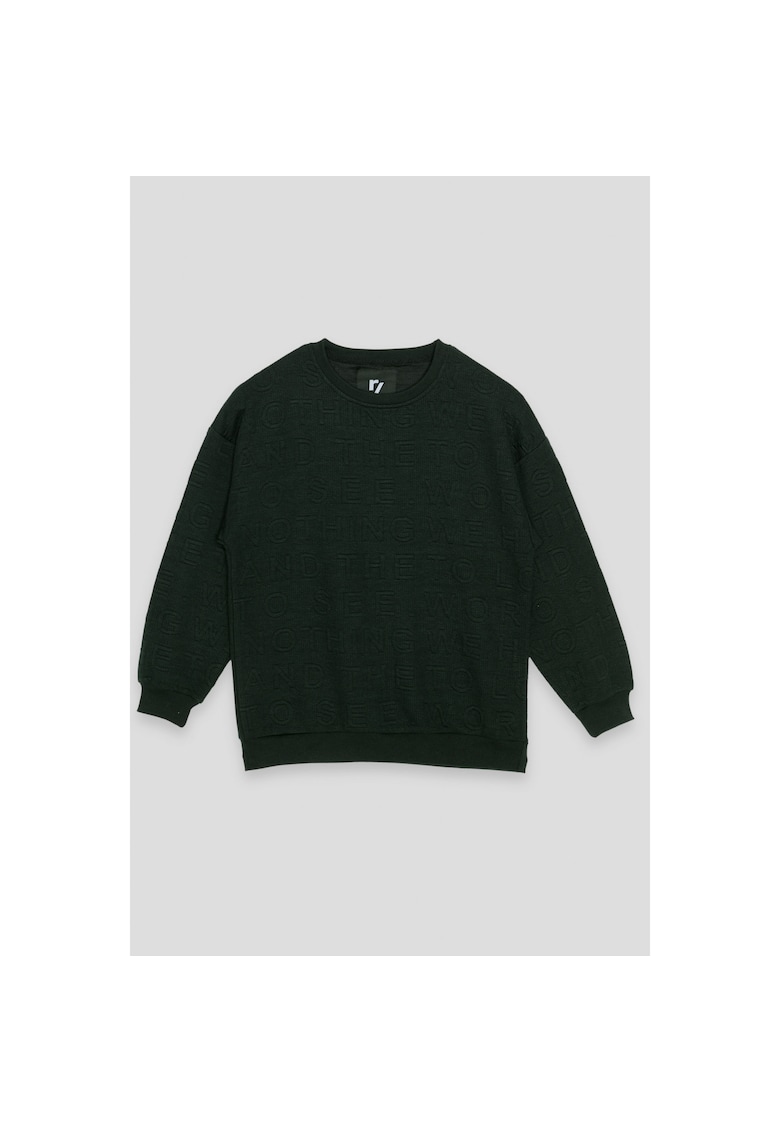 Bluzon texturat cu maneci cazure