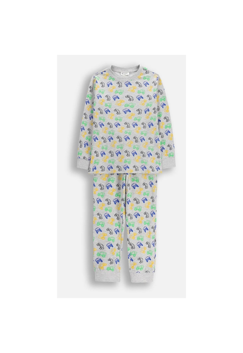 Coccodrillo Pijama lunga din bumvac cu imprimeu cu masini
