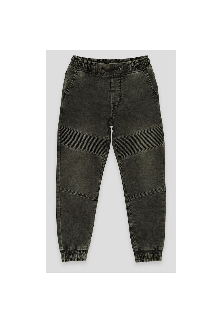 Blugi Jogger cu snur in talie si detalii striate