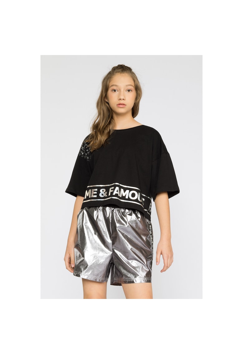 Pantaloni scurti lejeri cu talie inalta -