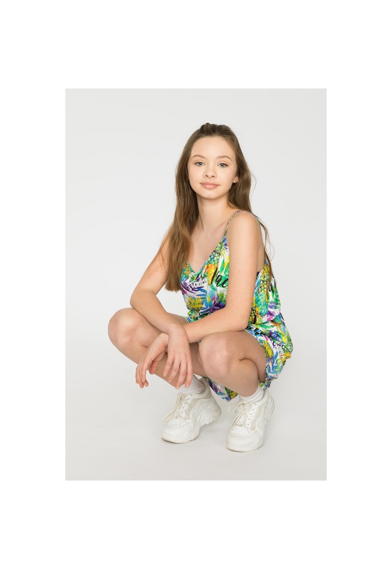 Salopeta cu imprimeu tropical