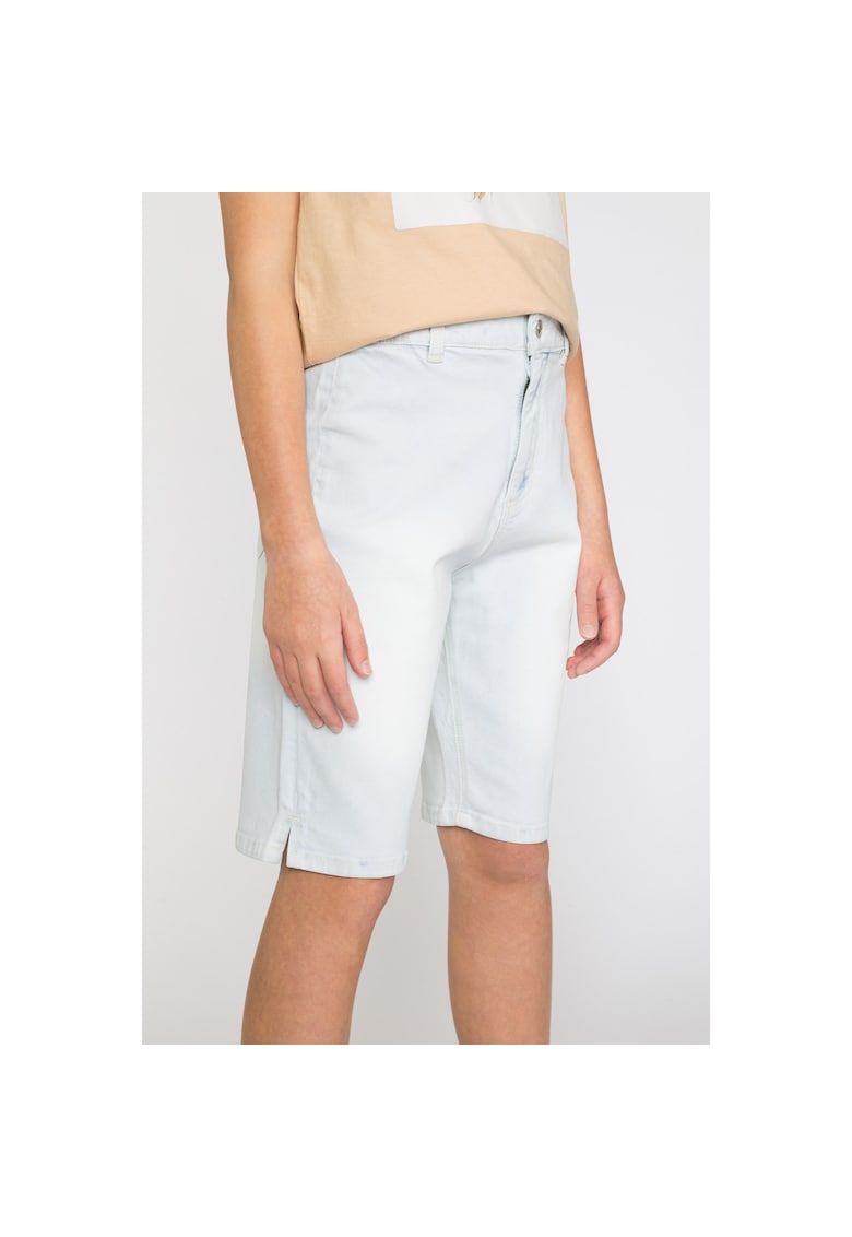 Pantaloni scurti din amestec de bumbac cu talie medie