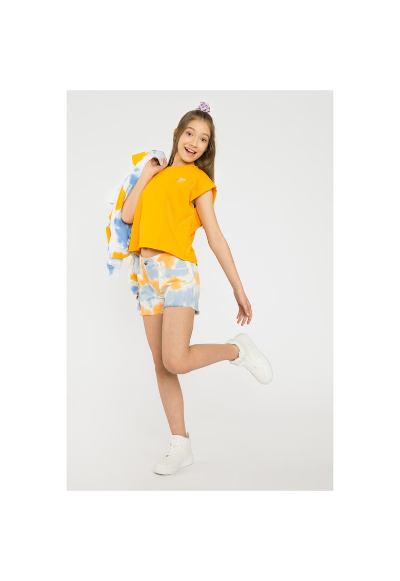 Blugi scurti cu imprimeu tie-dye - Multicolor