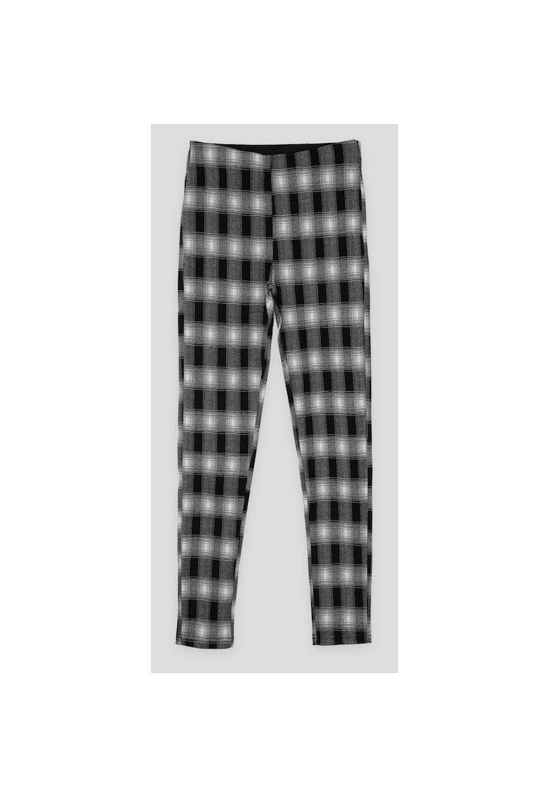 Pantaloni in carouri cu fermoar lateral