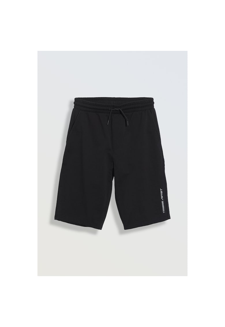Pantaloni scurti de trening cu imprimeu text lateral