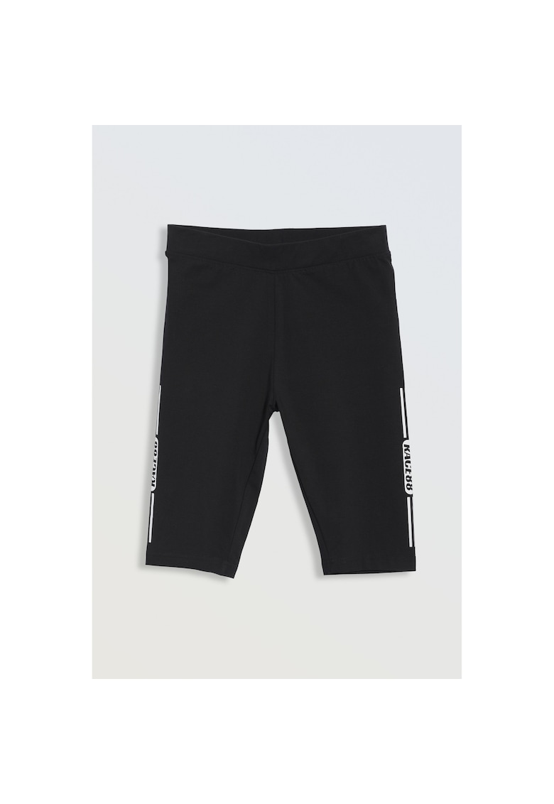 Pantaloni scurti tip biker cu imprimeuri contrastante pe lateral