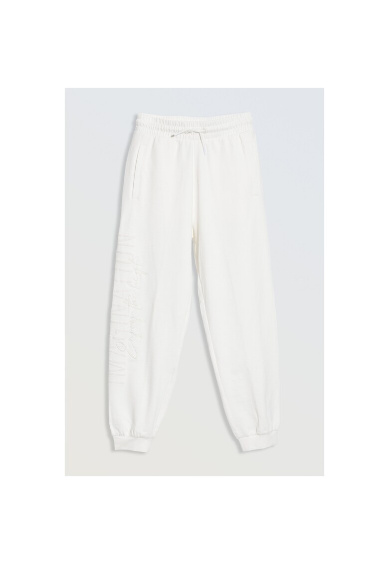 Pantaloni de trening cu imprimeu pe picior