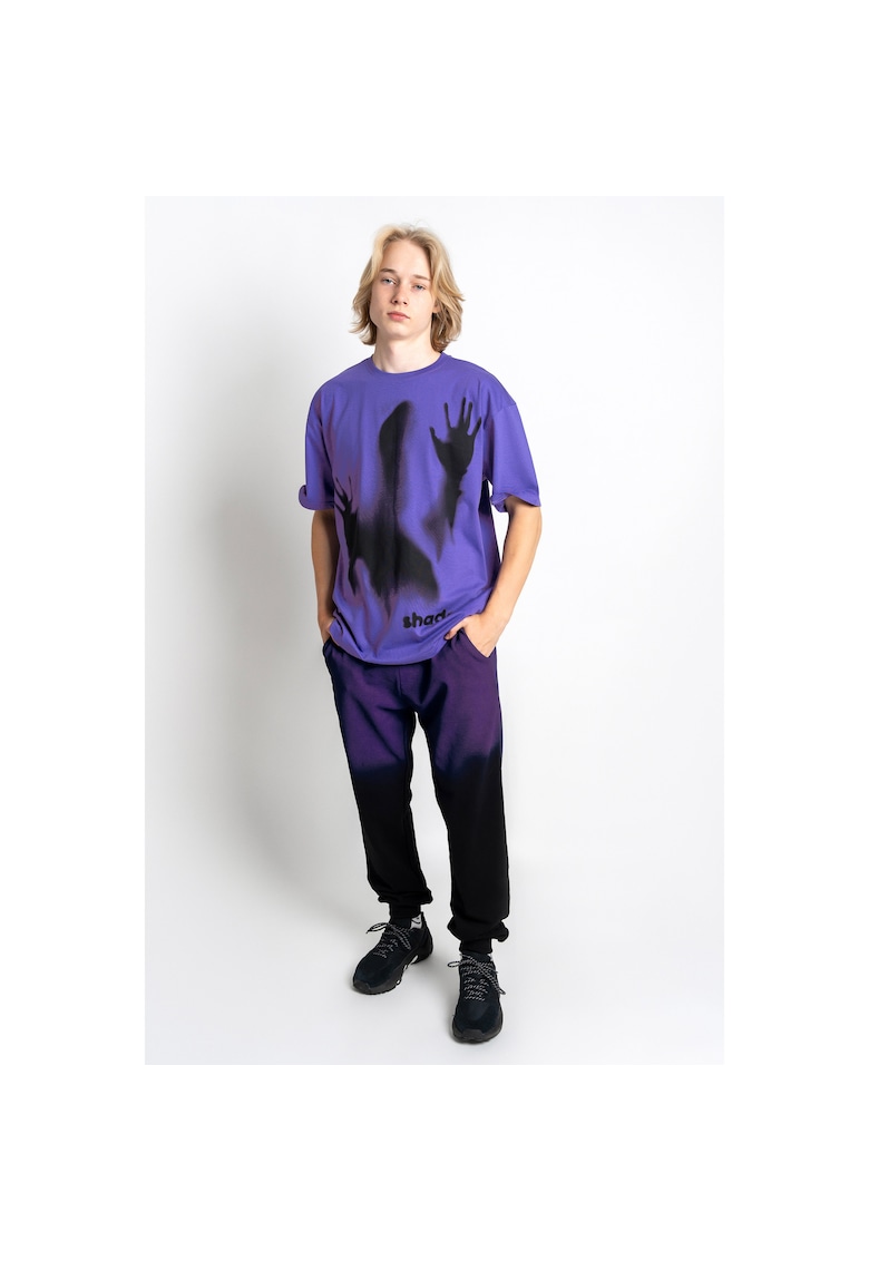 Pantaloni de trening printati din amestec de bumbac -