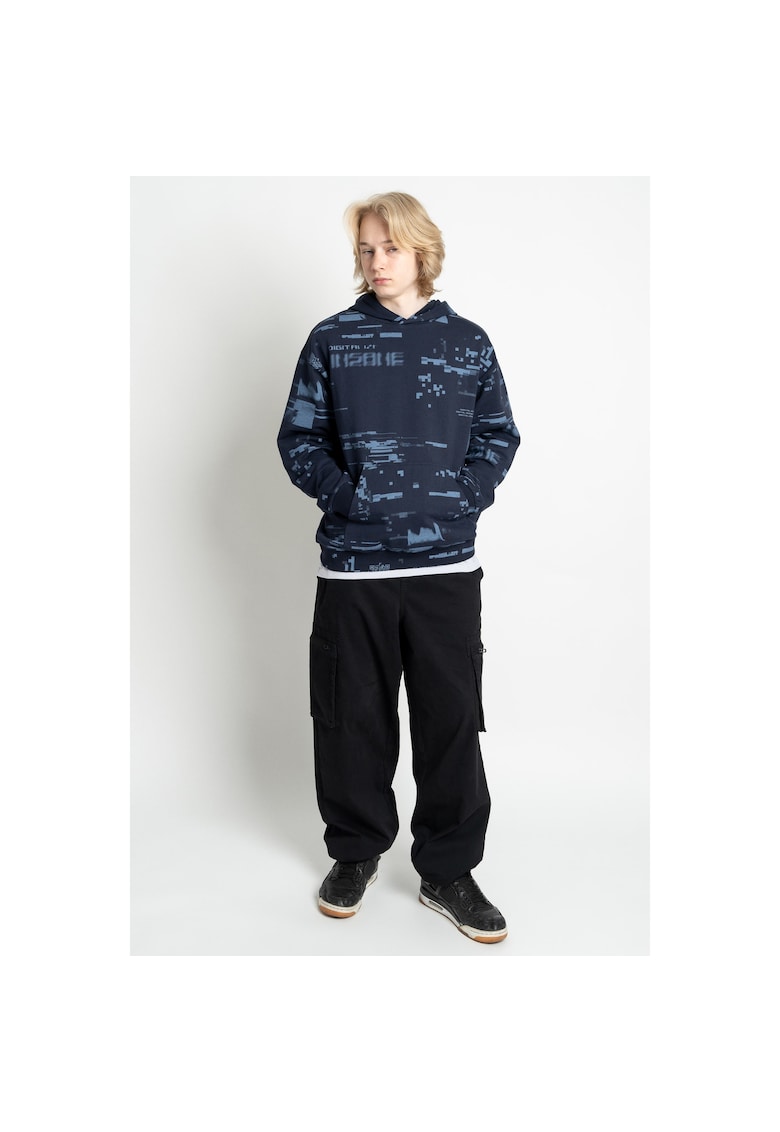 Pantaloni supradimensionati cargo cu snur in talie -