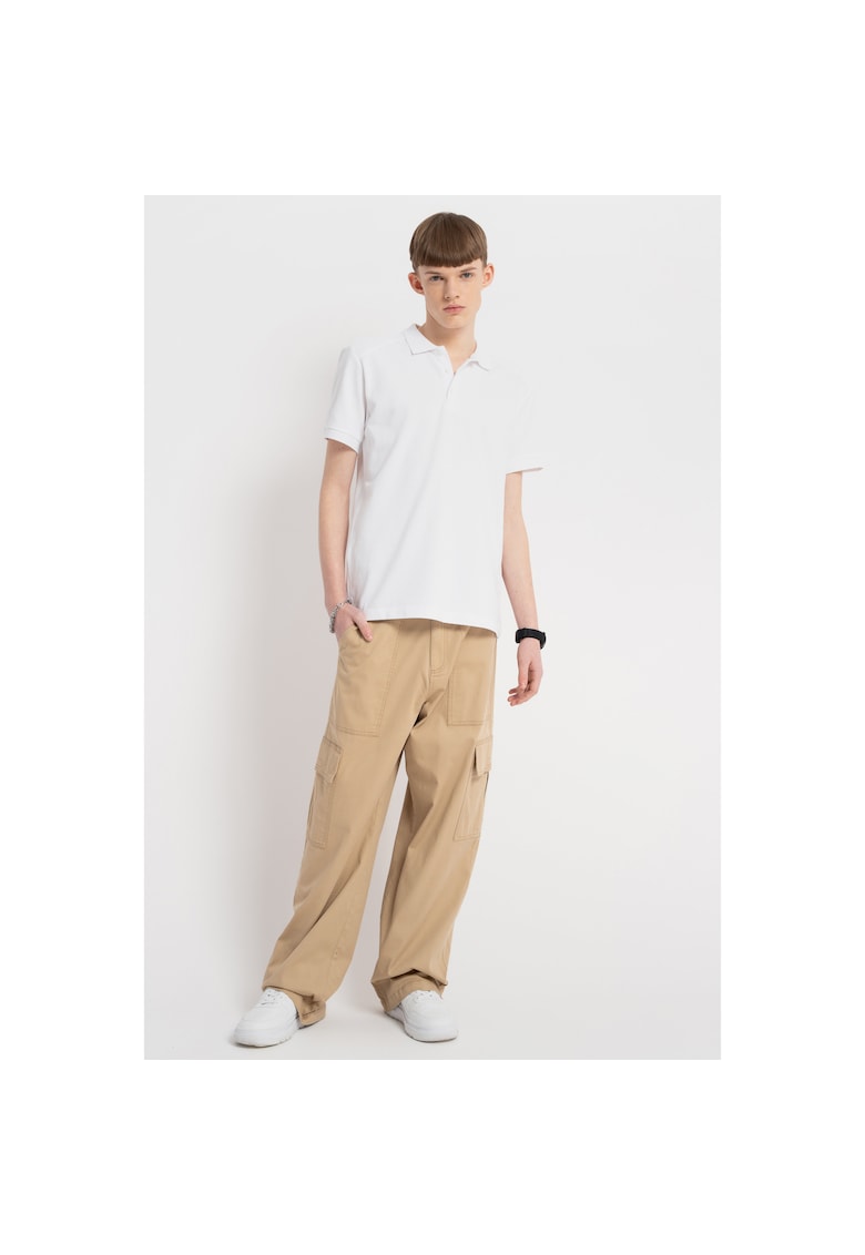 Pantaloni cargo cu croiala dreapta si ampla