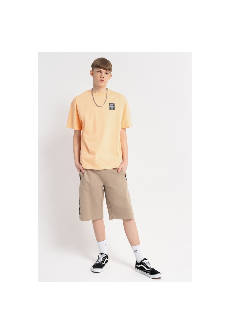 Pantaloni scurti de trening cu imprimeu text pe picior