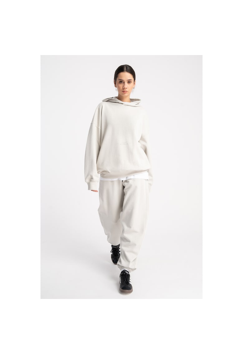 Pantaloni de trening din amestec debumbac cu talie elastica