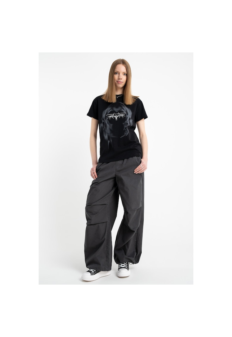 Pantaloni din bumbac cu pense la genunchi