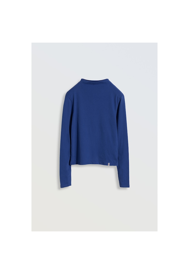 Bluza uni din bumbac cu guler scurt -