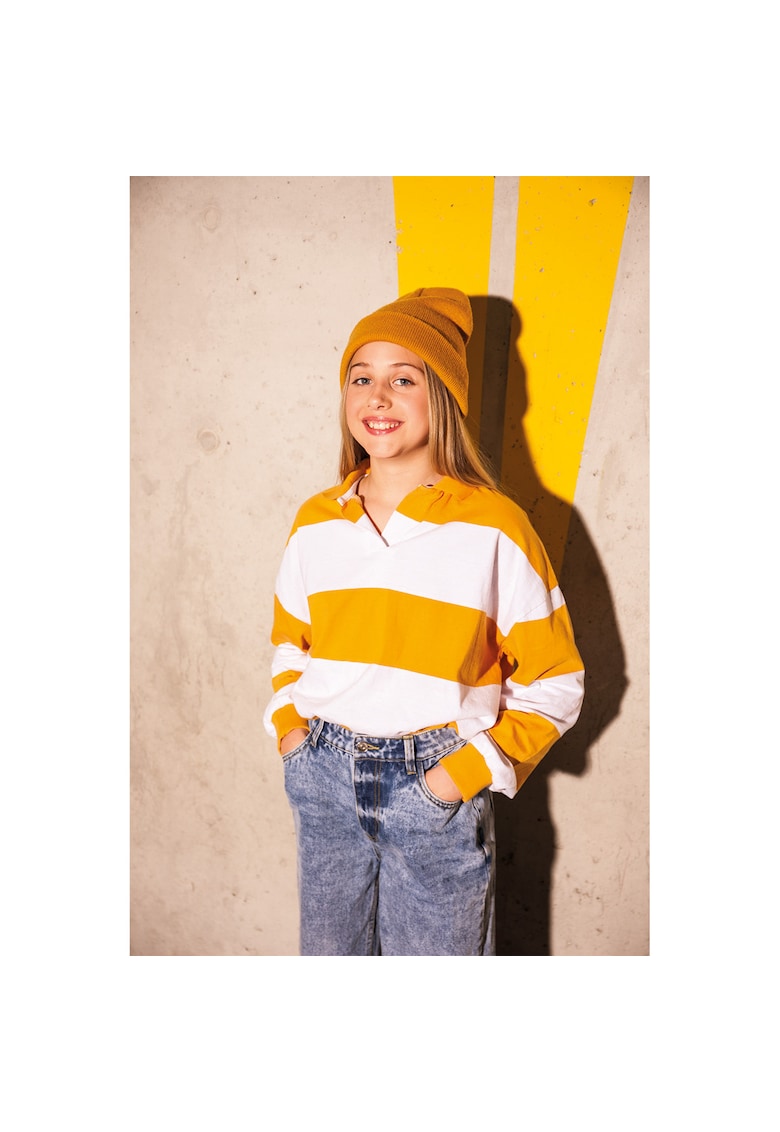 Bluza galbena in dungi cu maneca lunga -