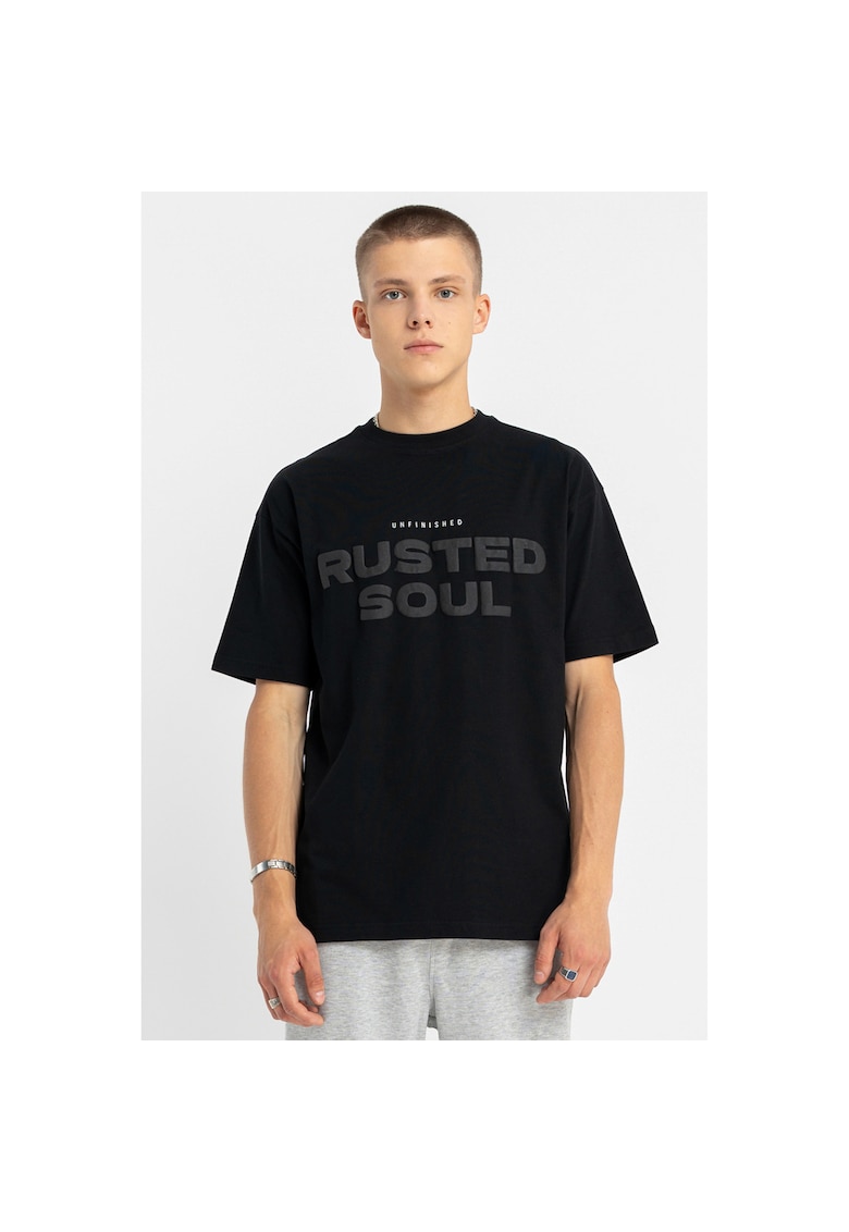 Tricou lejer cu imprimeu text -