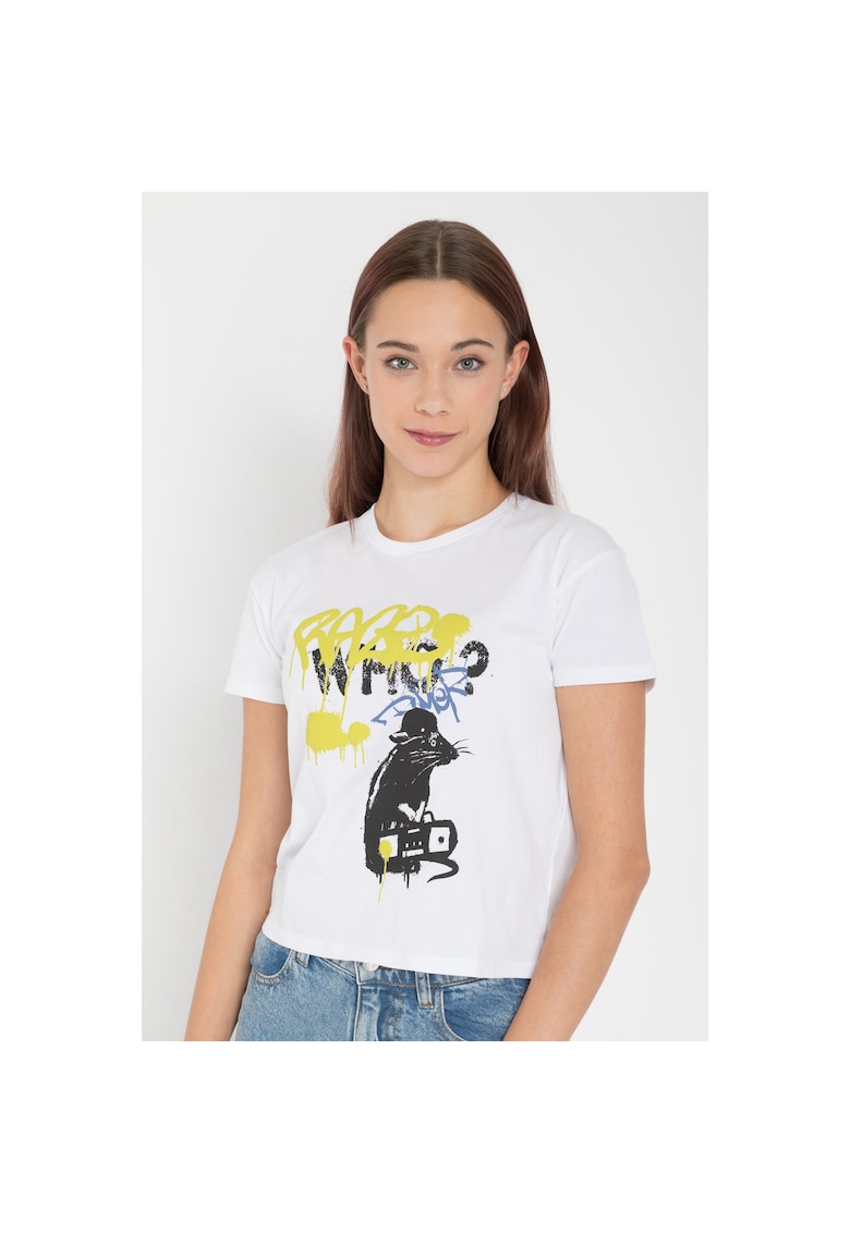 Tricou din bumbac cu imprimeu. -