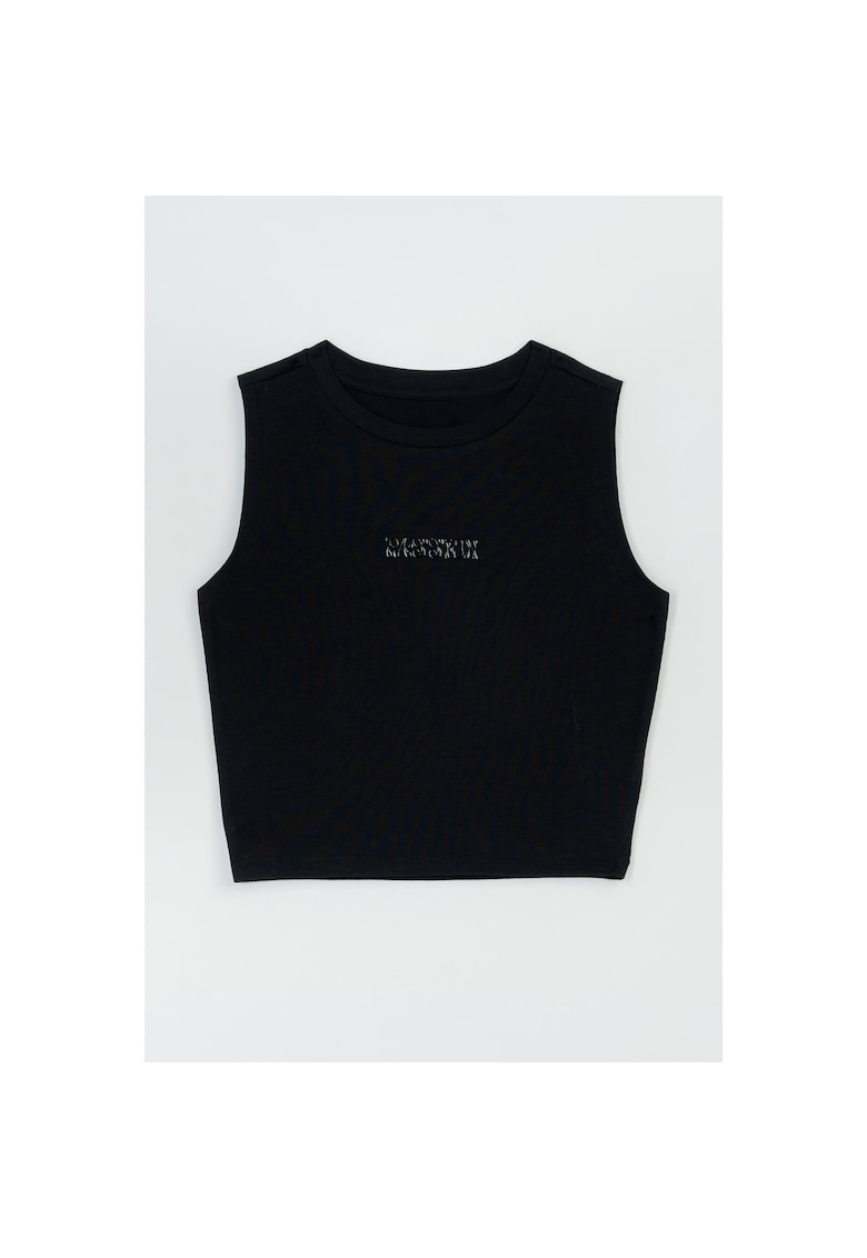 Top scurt cu decolteu la baza gatului -