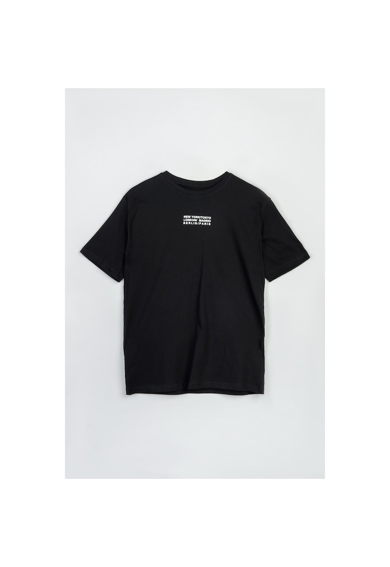 Tricou din bumbac cu imprimeu text -