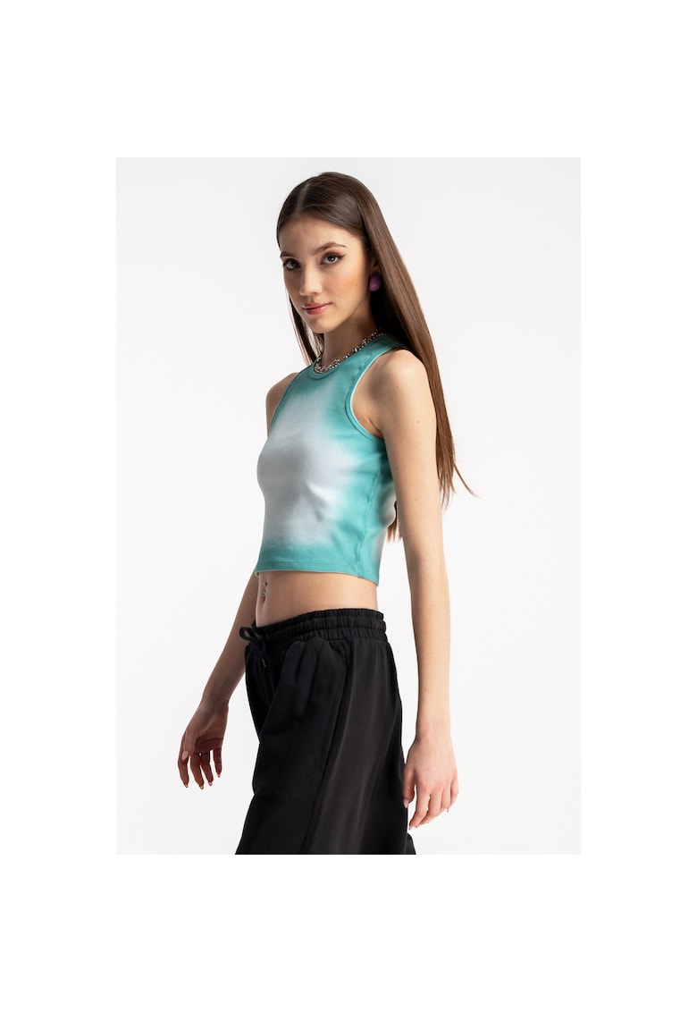 Crop Top tie-dye din amestec de bumbac -