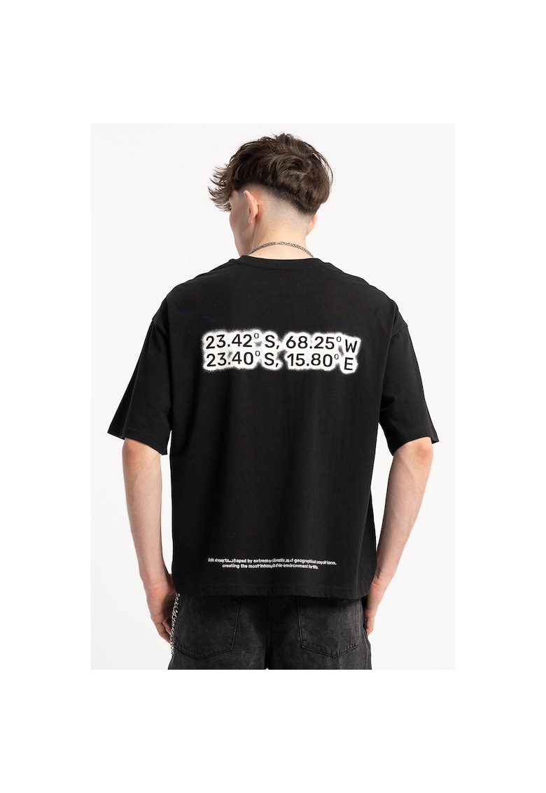 Tricou cu imprimeu pe spate BOXY -